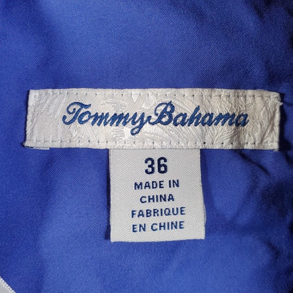 Tommy Bahama Shorts Mens 36 Gray Black Geometric Print Stretch Preppy Golf Chino - Picture 7 of 8